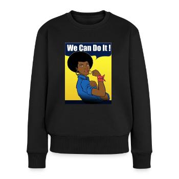 Vintage Woman Afro Retro Cup - Women's Premium Organic Jumper - black - Front - Julia (174cm)