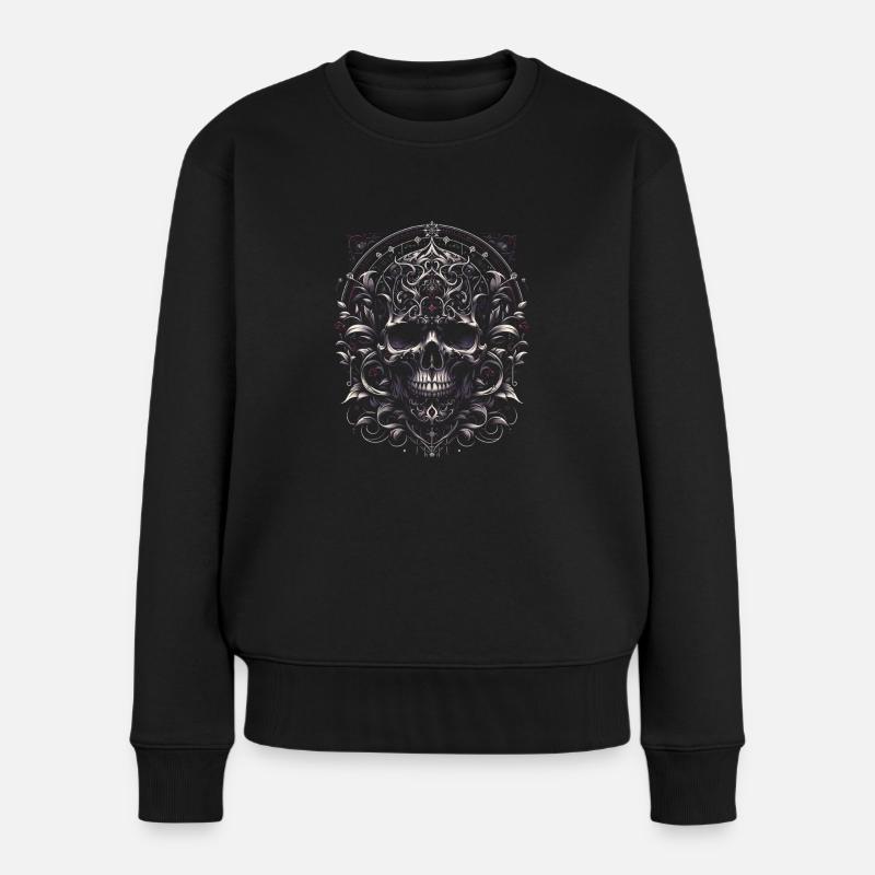 Majesté crâne baroque - Pull Premium bio Femme - noir