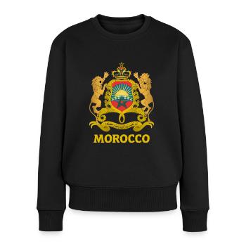 Marokko - Frauen Premium Bio Pullover - Schwarz - Vorne - Julia (174cm)