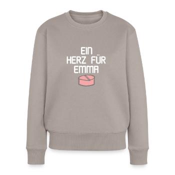 Ein Herz Für Emma Party MDMA Shirt - Frauen Premium Bio Pullover - Taupe - Vorne - Julia (174cm)