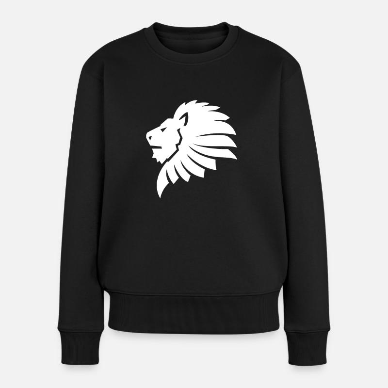 Löwe - Frauen Premium Bio Pullover - Schwarz