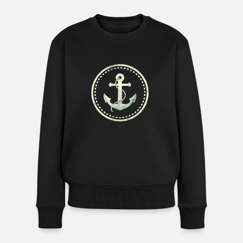 anchor - Women's Premium Organic Jumper - black