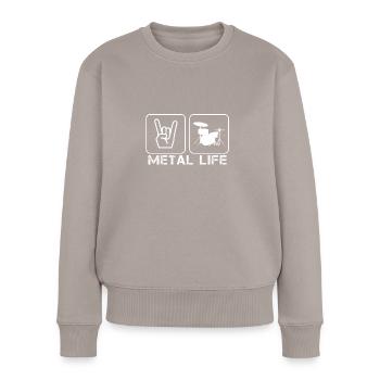 Heavy Metal - Pull Premium bio Femme - taupe - Devant - Julia (174cm)
