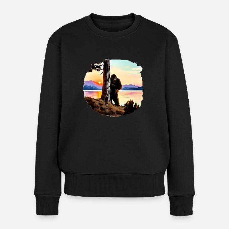 Bigfoot Lake Sunset - Women's Premium Organic Jumper - black