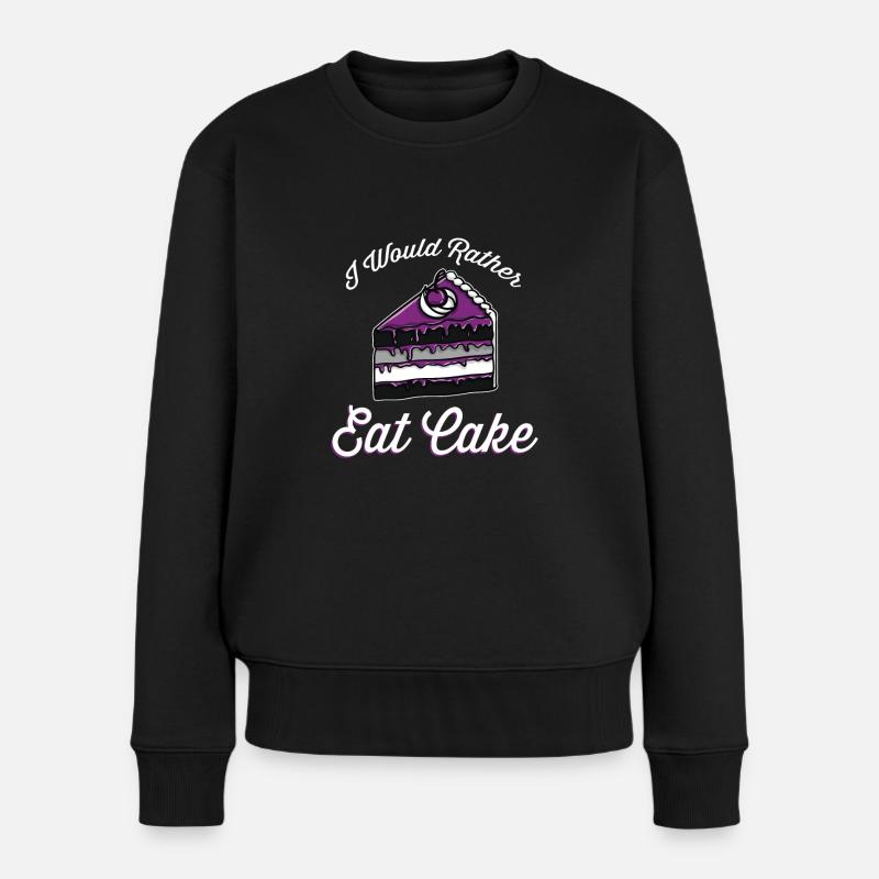 I Would Rather Eat Cake Ace Pride - Frauen Premium Bio Pullover - Schwarz