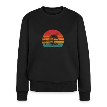 Mushroom Fungal Lover Retro Fungi Forest Gift idea - Women's Premium Organic Jumper - black - Front - Julia (174cm)
