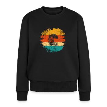Mushroom Fungal Lover Retro Fungi Forest Gift idea - Women's Premium Organic Jumper - black - Front - Julia (174cm)