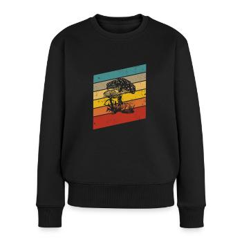 Mushroom Fungal Lover Retro Fungi Forest Gift idea - Women's Premium Organic Jumper - black - Front - Julia (174cm)