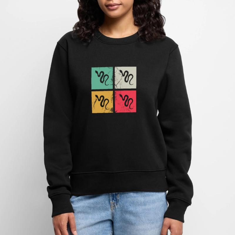 Snake Retro Reptile Python Idée cadeau Pull Premium bio Femme