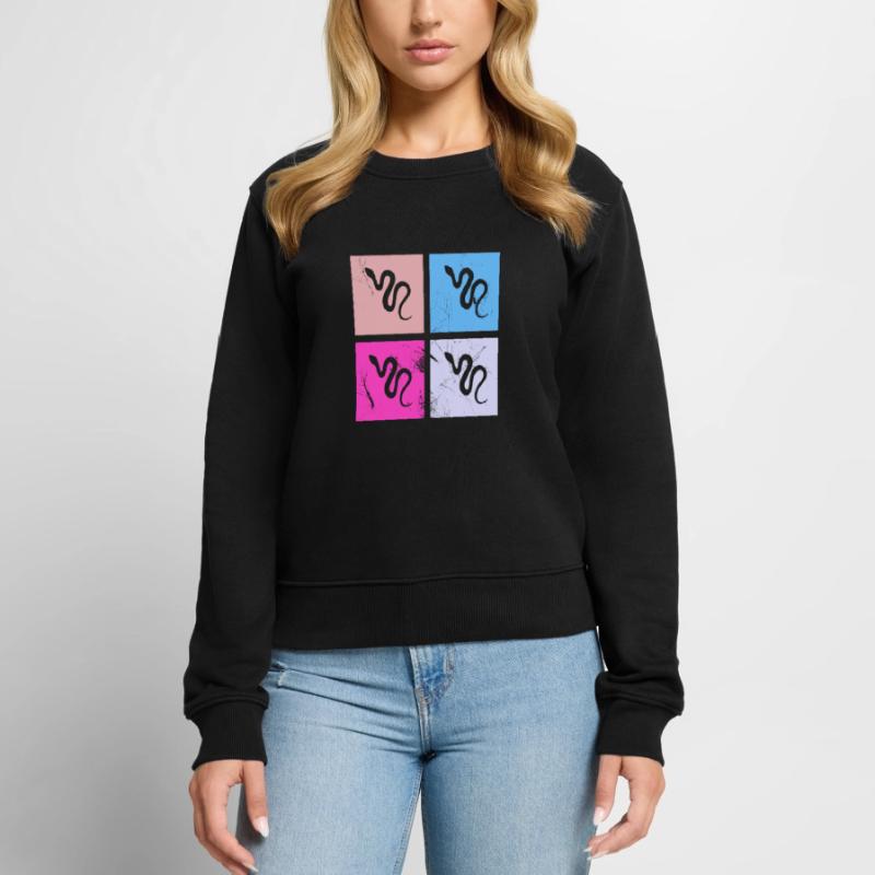 Snake Retro Reptile Python Gift idea Frauen Premium Bio Pullover