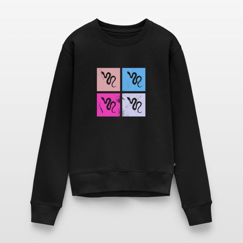 Snake Retro Reptile Python Gift idea Frauen Premium Bio Pullover