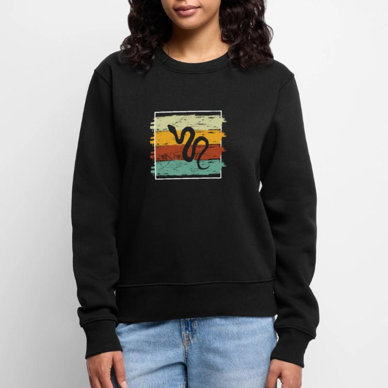 Snake Retro Reptile Python Idée cadeau Pull Premium bio Femme