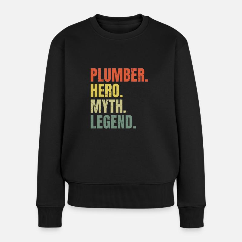Lustiger Klempner Held Mythos Legende Bester Job Klempner - Frauen Premium Bio Pullover - Schwarz