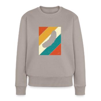 Gurke Gewürzgurke Kukumer Retro Saure Gurke - Frauen Premium Bio Pullover - Taupe - Vorne - Julia (174cm)