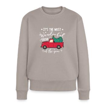It's The Most Wonderful Time Of The Year - Frauen Premium Bio Pullover - Taupe - Vorne - Julia (174cm)
