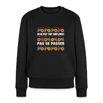 Es geht nicht ohne Traktor - Frauen Premium Bio Pullover - Schwarz - Vorne - Julia (174cm)