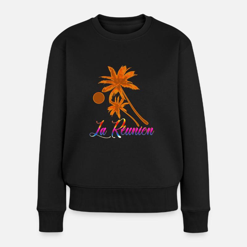 Réunion paradis Sur terre Cadeau Vacance Plaisir - Pull Premium bio Femme - noir