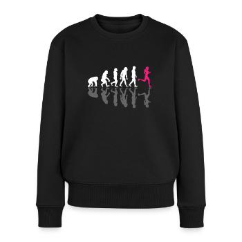 Laufen Läuferin Evolution Jogging Pink Joggerin - Frauen Premium Bio Pullover - Schwarz - Vorne - Julia (174cm)