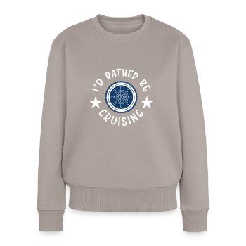 Kreuzfahrt Kreuzfahrtschiff - Frauen Premium Bio Pullover - Taupe - Vorne - Julia (174cm)