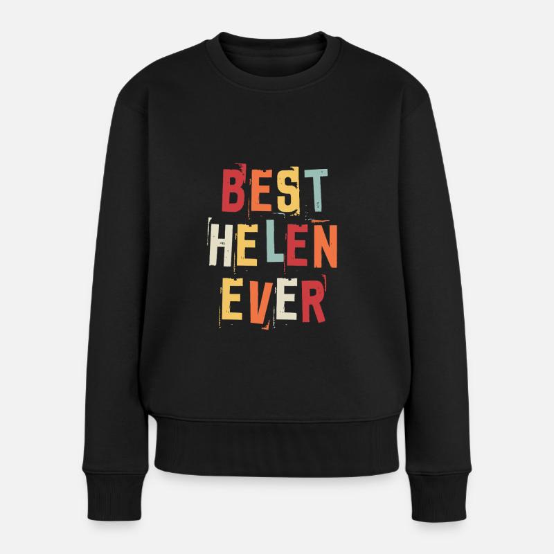 Beste Helen Ever Retro Vorname Text Spruch - Frauen Premium Bio Pullover - Schwarz