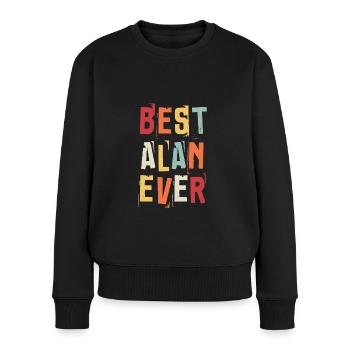 Bester Alan Ever Retro Vorname Text Spruch - Frauen Premium Bio Pullover - Schwarz - Vorne - Julia (174cm)
