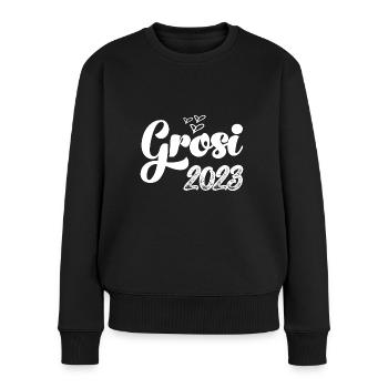 Grosi 2023 Hallo Oma Schweiz Schweizer Oma - Frauen Premium Bio Pullover - Schwarz - Vorne - Julia (174cm)
