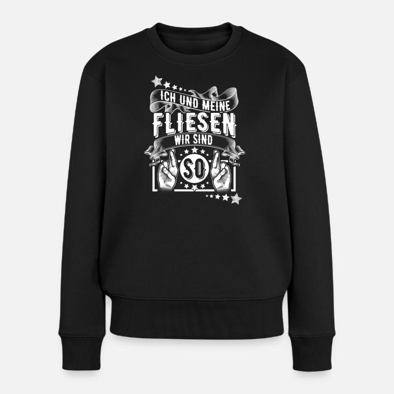 Fliesenleger - Frauen Premium Bio Pullover - Schwarz
