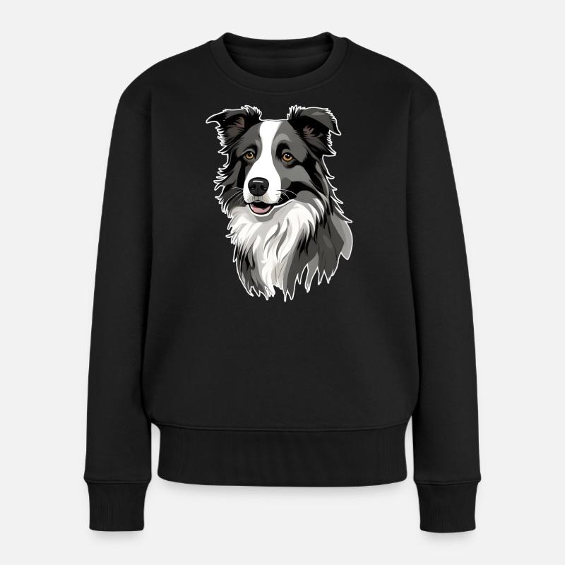 Border Collie - Frauen Premium Bio Pullover - Schwarz