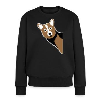 Corgi-Kuckuck – Perfekte für jeden Hundebesitzer - Frauen Premium Bio Pullover - Schwarz - Vorne - Julia (174cm)