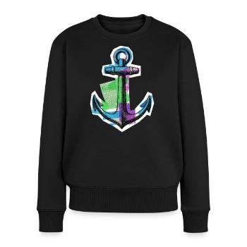 Segler Seefahrer Kapitän - Frauen Premium Bio Pullover - Schwarz - Vorne - Julia (174cm)