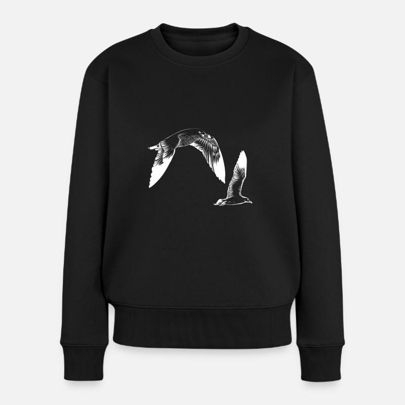 nautic seagulls - Frauen Premium Bio Pullover - Schwarz