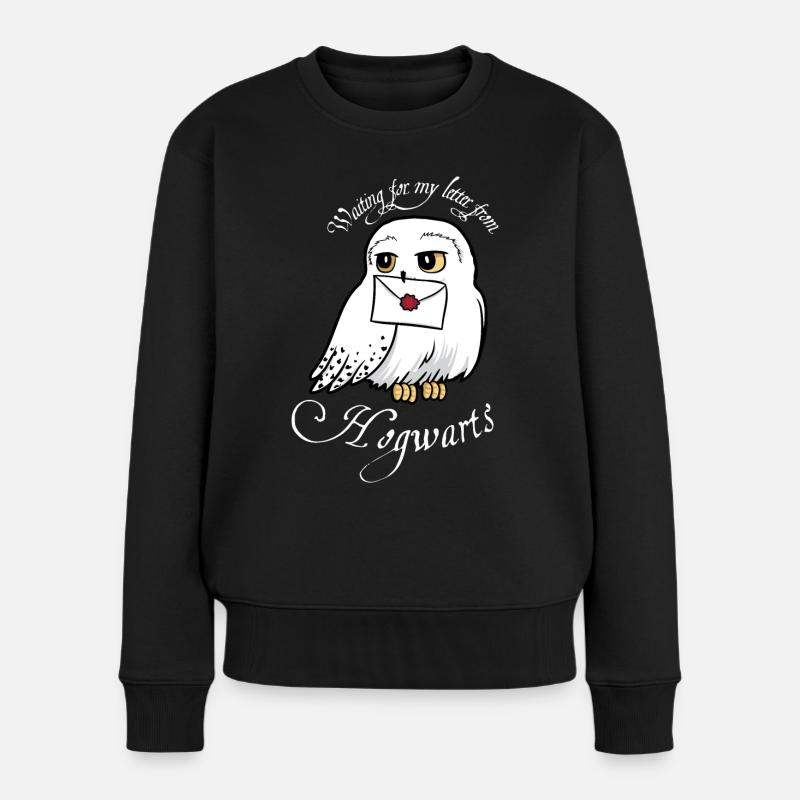 Harry Potter Hedwig Brief - Frauen Premium Bio Pullover - Schwarz