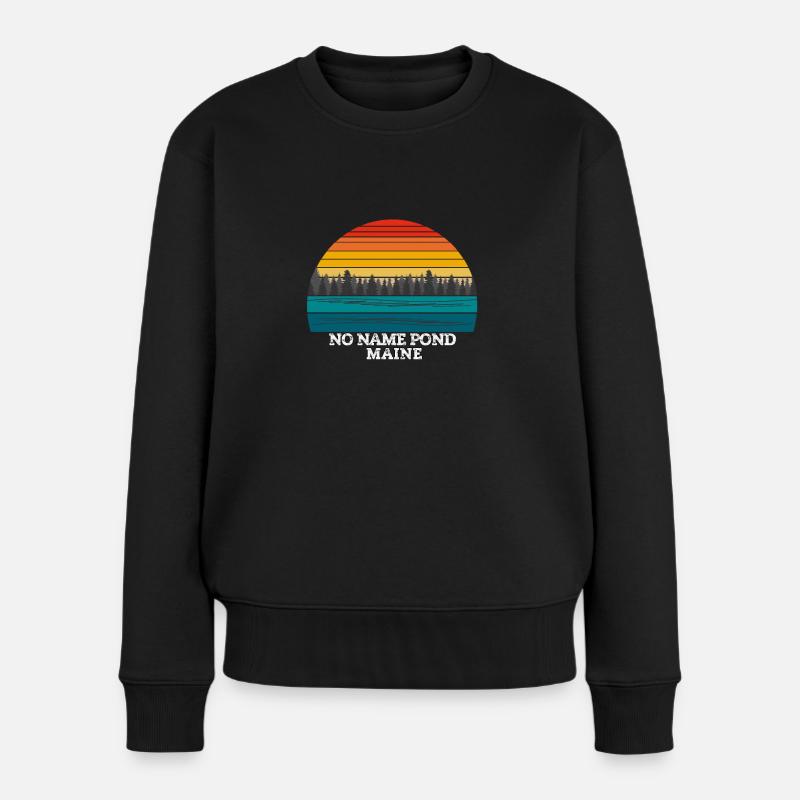 No Name Pond Maine - Frauen Premium Bio Pullover - Schwarz