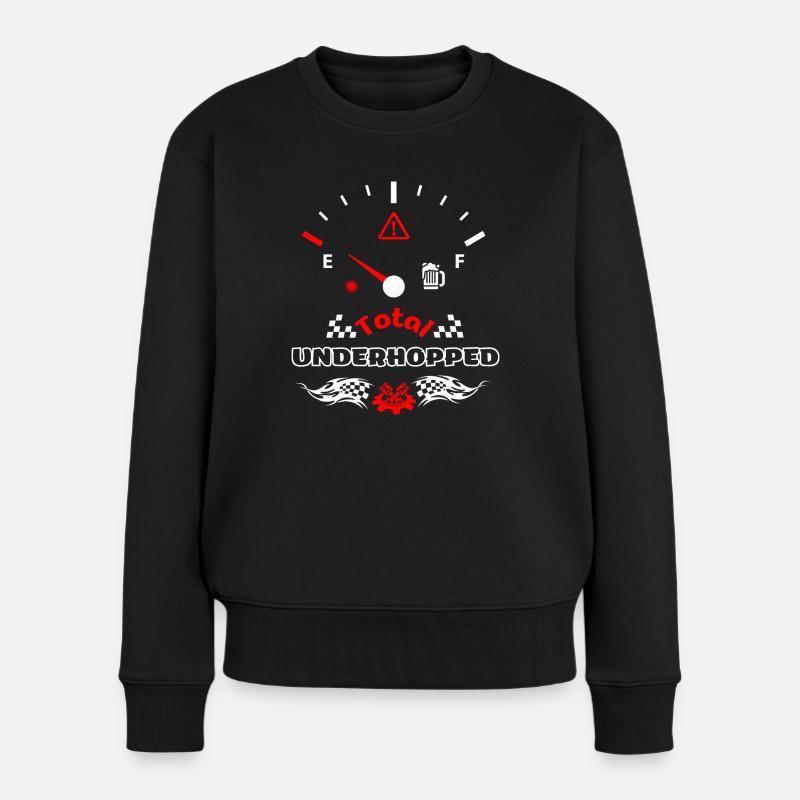 Total Unterhopft Bier Tank Display Tacho - Frauen Premium Bio Pullover - Schwarz