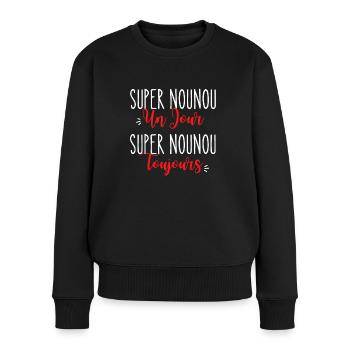 Super Nounou cadeau Nounou humour - Pull Premium bio Femme - noir - Devant - Julia (174cm)