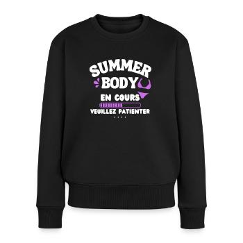 T-shirt Femme Musculation Sport - Pull Premium bio Femme - noir - Devant - Julia (174cm)
