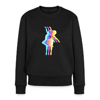 Curly Hair Tänzerin - Frauen Premium Bio Pullover - Schwarz - Vorne - Julia (174cm)
