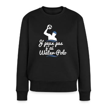 J'peux pas j'ai water-polo - Pull Premium bio Femme - noir - Devant - Julia (174cm)