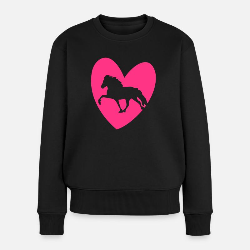 Islandic Heart - Frauen Premium Bio Pullover - Schwarz