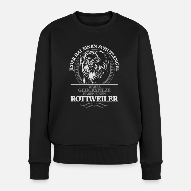 ROTTWEILER Schutzengel Hundespruch Wilsigns Hunde - Frauen Premium Bio Pullover - Schwarz