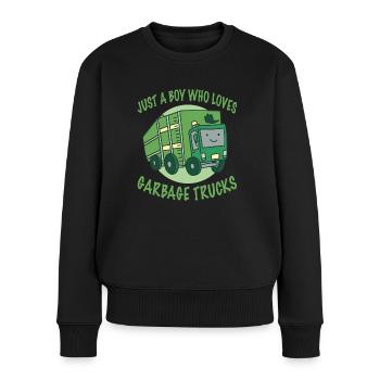 Camion à ordures Camion à ordures Garbage Man Recyclage des ordures - Pull Premium bio Femme - noir - Devant - Julia (174cm)