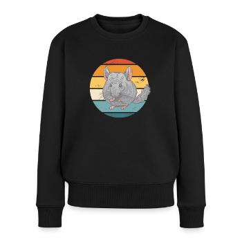 Chinchilla Chinchillas Maus - Frauen Premium Bio Pullover - Schwarz - Vorne - Julia (174cm)