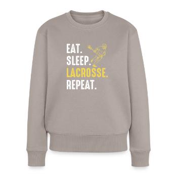 Sports de crosse Joueurs de crosse - Pull Premium bio Femme - taupe - Devant - Julia (174cm)
