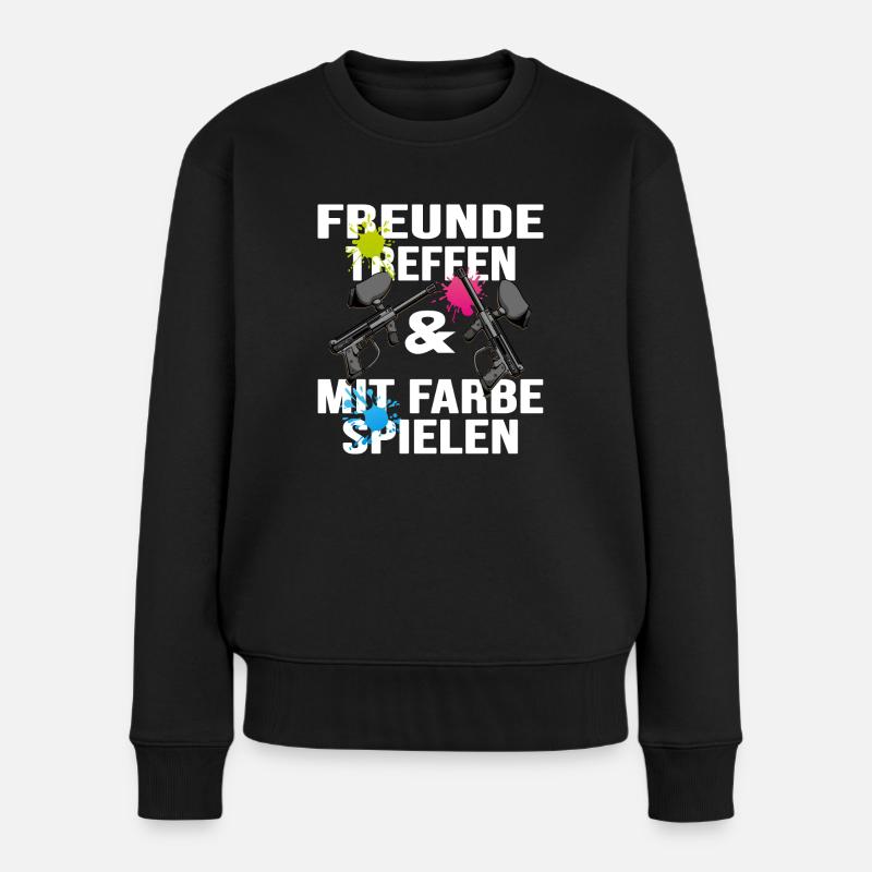 paintball gotcha paintballspieler paintball-spruch - Frauen Premium Bio Pullover - Schwarz