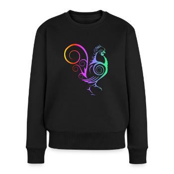 Hahn Huhn Henne Kücken Ei Regenbogen Hühner - Frauen Premium Bio Pullover - Schwarz - Vorne - Julia (174cm)
