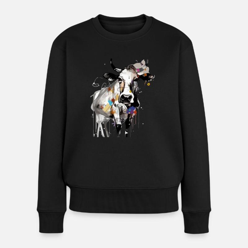 Book la vache - Pull Premium bio Femme - noir