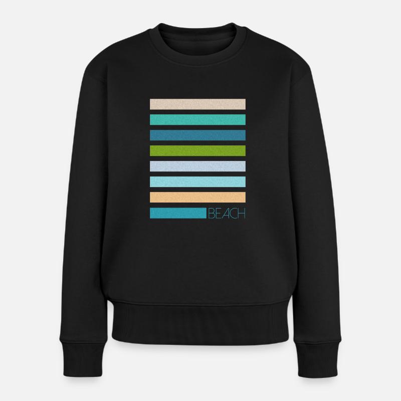 all the colours - beach - Frauen Premium Bio Pullover - Schwarz