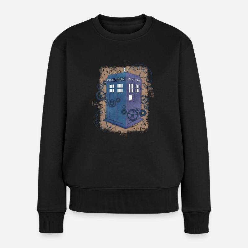 Steampunk policebox - Pull Premium bio Femme - noir