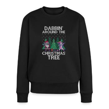 Dabbing Santa Dabbing Einhorn Weihnachten Geschenk - Frauen Premium Bio Pullover - Schwarz - Vorne - Julia (174cm)