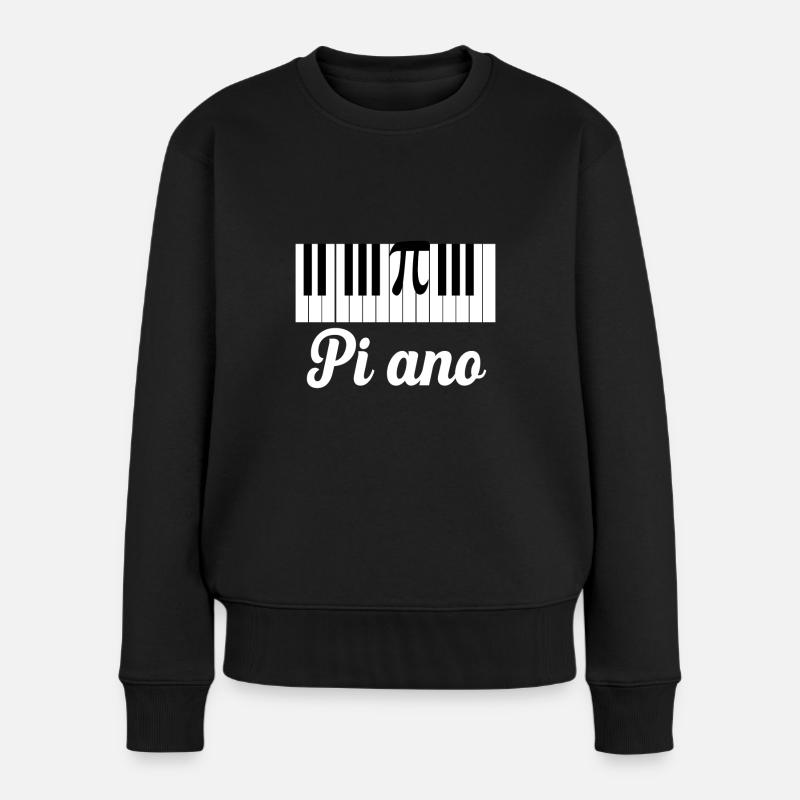 Pi Ano Klavier Lustige Instrument Pun Science Geek - Frauen Premium Bio Pullover - Schwarz